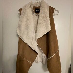 Faux fur and suede vest